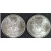 Image 2 : ( 2 ) GEM BU 2001 AMERICAN SILVER EAGLES