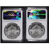 Image 2 : ( 2 ) 2004 AMERICAN SILVER EAGLES, NGC MS-69