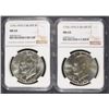 Image 1 : ( 2 ) 1976-S SILVER EISENHOWER DOLLARS, NGC MS-65