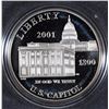 Image 2 : 2-2001 U.S. CAPITOL VISITOR CENTER SILVER DOLLAR BOX/COA