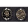 Image 2 : ( 2 ) 1990 EISENHOWER PROOF COMMEMORATIVE SILVER DOLLARS IN ORIG BOXES/COA
