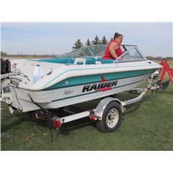 1993 RAIDER 17' OPEN BOW FIBERGLASS BOAT