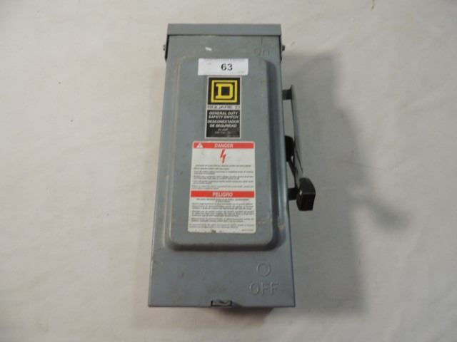 SQUARE D ELECTRICAL SAFETY SWITCH CUTOFF BOX