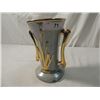 Image 1 : HAND PAINTED IRIDESCENT 24K GOLD TRIM VASE