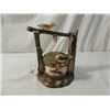 Image 1 : RARE BELGIUM POTTERY BIRD HUNTING WISHING WELL POT