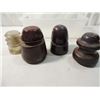 Image 1 : LOT 4 VINTAGE ANTIQUE CLASS CERAMIC INSULATORS