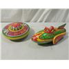 Image 1 : PAIR TIN TOYS ROCKET RACER SAUCER VINTAGE