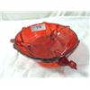 Image 1 : RARE RUBY RED FLASH GLASS PHEASANT BOWL