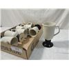 Image 1 : LOT 7 HALL POTTERY FOOTED MUGS DECO RETRO