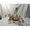 Image 1 : MASSIVE ANTIQUE BRASS GLASS CHANDELIER