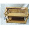 Image 1 : VINTAGE WICKER RATTAN TWO SHELF STAND