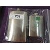 Image 1 : PAIR STAINLESS STEEL WHISKY LIQUOR FLASK PINT HALF