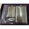 Image 2 : PAIR STAINLESS STEEL WHISKY LIQUOR FLASK PINT HALF