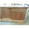 Image 2 : ANTIQUE DARK OAK BUFFET SIDEBOARD CARVED GOTHIC