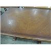 Image 3 : ANTIQUE DINING TABLE ACORN BASE TIGER STRIPE TOP