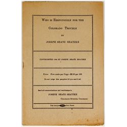 Colorado Labor/Union Wars 1904 Booklet