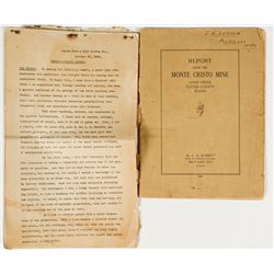 Two Reports for the Monte Cristo Mine