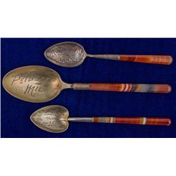 Three Agate Handle Spoons
