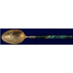 Green Banded Agate Elk Spoon