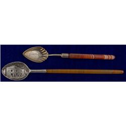 Two Canadian Agate Handle Spoons