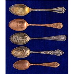 Five Hancock, Michigan Mining Spoons