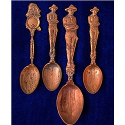 Four Ely, Nevada Copper Mining Spoons