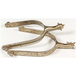 Pair of Unmarked Single-Button Iron Spurs