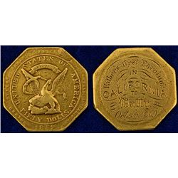 Gold Rush Engraved USAO Gold $50 Slug