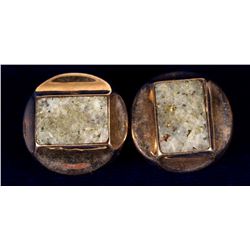 Fabulous Gold-in-Quartz Cuff Links