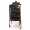Image 1 : Edwardian inlaid mahogany and painted china cabinet, fitted a glazed door enclosing three shelves on