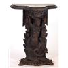 Image 1 : Continental carved oak pedestal with moulded edge and shell carved frieze on a mermaid and serpentin