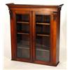 Image 1 : Victorian walnut bookcase top, fitted a pair of glazed doors enclosing three adjustable shelves