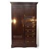 Image 1 : Edwardian walnut compactum, fitted a panelled door enclosing hanging space and a cupboard door above