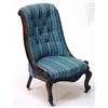 Image 1 : 19th century mahogany framed nursing chair on cabriole feet with buttonback upholstery