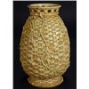 Image 1 : Large Royal Worcester blush ivory vase relief moulded with stylised leaves and flowers onto a basket