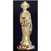 Image 1 : Royal Worcester blush ivory figure of an oriental geisha girl clutching a fan, marks to base, 16cm h