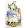 Image 1 : Hand painted Meissen figurine of a sleeping lady in a lacework flowing blue dress, blue underglaze c