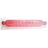 Image 1 : Victorian Nailsea glass rolling pin with pulled pink and white loops, 42cm long