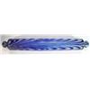 Image 1 : Victorian Nailsea glass rolling pin with pulled blue loops, 42cm in length