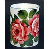 Image 1 : Wemyss pottery cylindrical tankard hand painted with roses, painted mark to base, 16cm high (for res