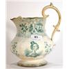 Image 1 : Early Victorian pottery jug with green transfer print to commemorate Queen Victoria, born 24th May 1