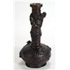 Image 1 : Japanese bronze vase cast with a dragon around the neck and birds amongst foliage, 30cm high