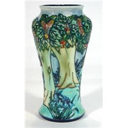 Moorcroft vase hand painted and tubelined with 'Verelie' pattern, impressed and printed marks and in