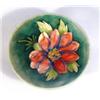 Image 1 : Moorcroft pedestal dish hand painted and tubelined with 'Clematis' pattern onto a light blue ground,