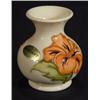 Image 1 : Moorcroft vase hand painted with tubelined 'Hibiscus' pattern onto a cream ground, impressed marks t