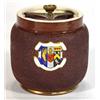 Image 1 : Moorcroft McIntyre brown glazed tobacco jar and cover with applied shell motif produced for Colin Lu