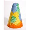 Image 1 : Clarice Cliff conical sugar sifter hand painted with panels of blue, green, yellow and orange brushs