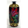 Image 1 : Shelley late Foley Intarsio slender neck vase, hand painted with stylised flowers onto a blue ground