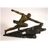 Image 1 : Bronze Art Deco hunter with outstretched arms clutching a spear, signed P. Lefaguags to base, 54cm i