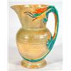 Image 1 : Hand painted Burleighware jug moulded with a dragon handle onto an orange and green iridescent groun